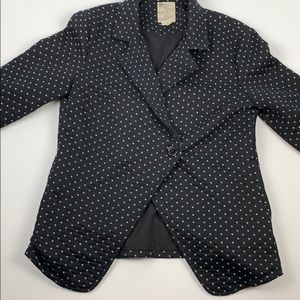 Anthropologie Tulle Black & White Quilted Jacket